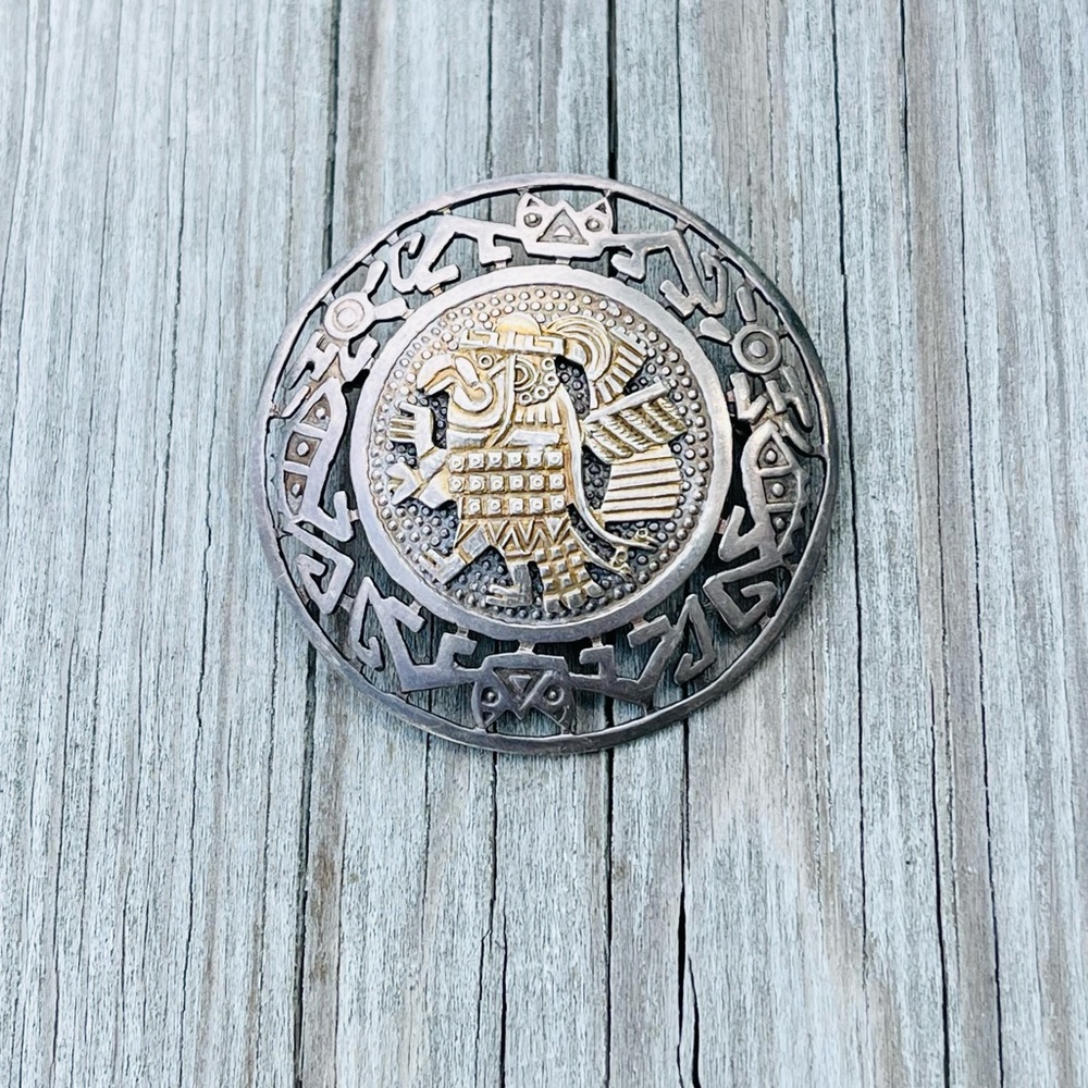 Vintage Peru 925 PMD Stamped Brooch